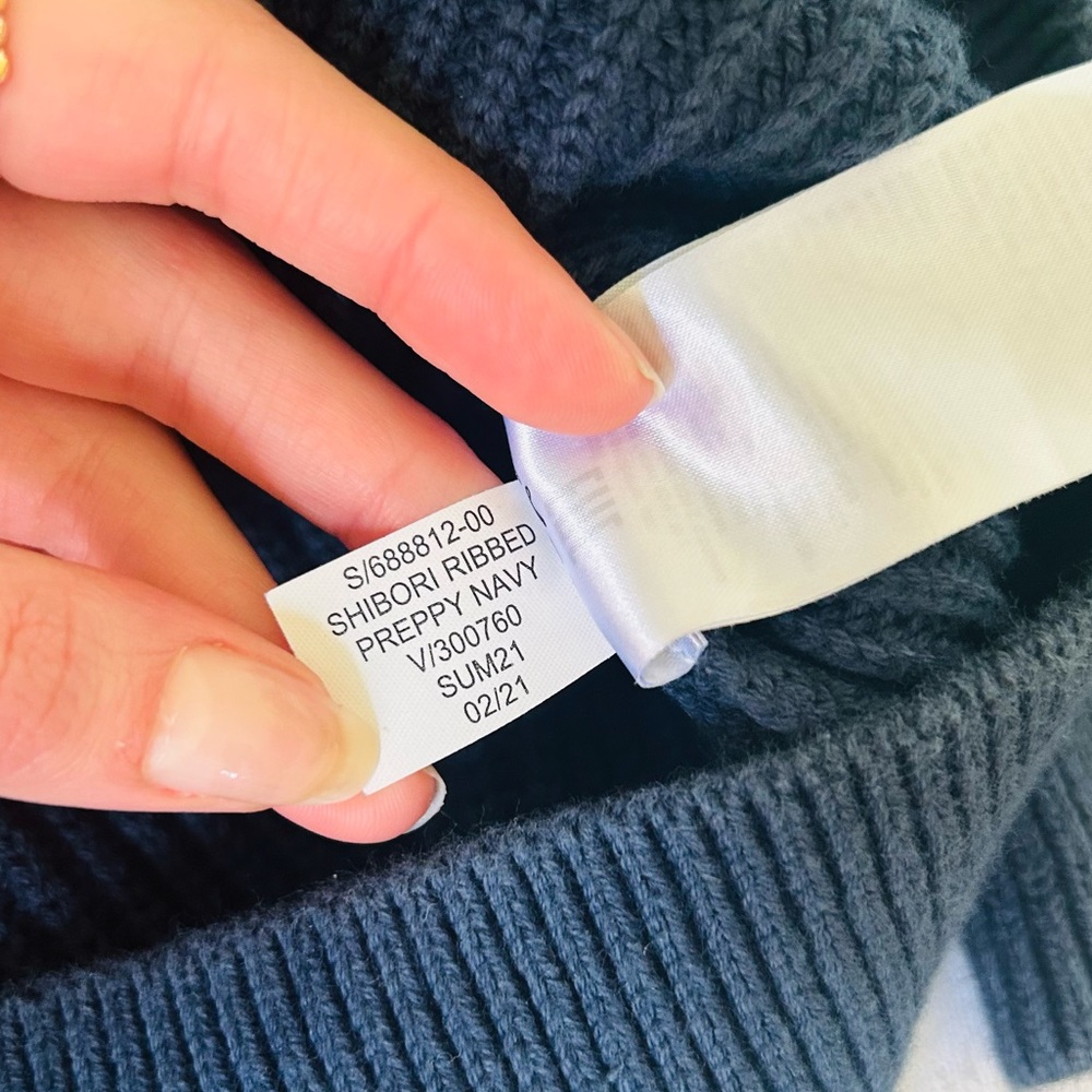 Banana Republic Tie-Dye Navy Ribbed Sweater Jacket Medium - Picture 8 of 9